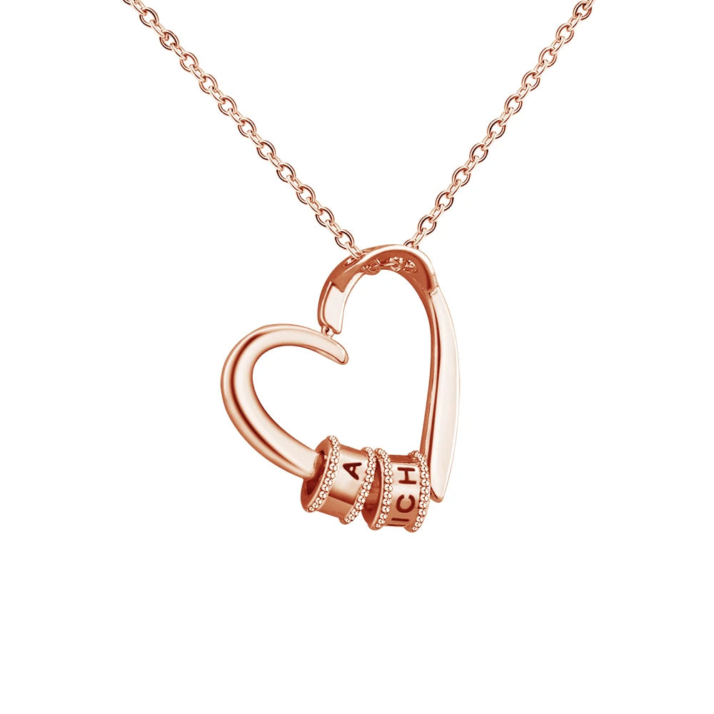 Personalized Heart Beaded Name Necklace