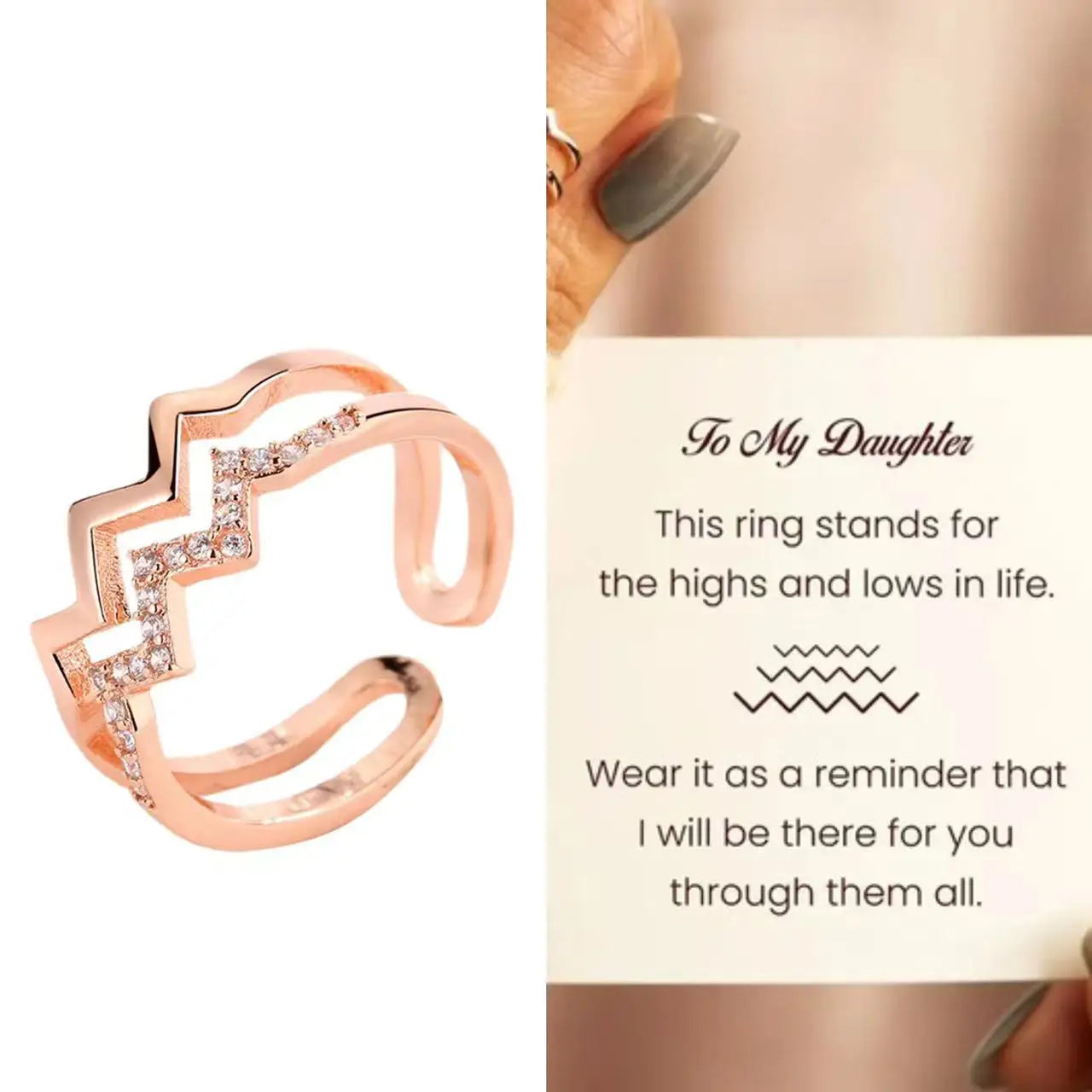 Adjustable Double Wave Ring