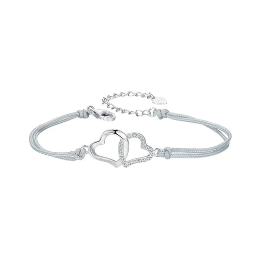 Silver Heart to Heart Bracelet