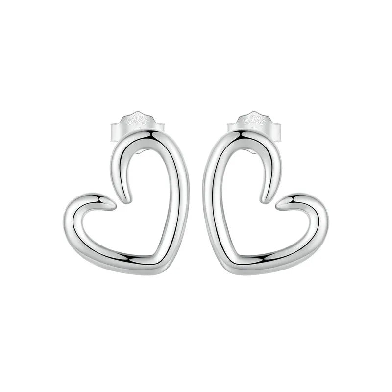 Silver Love Stud Earrings