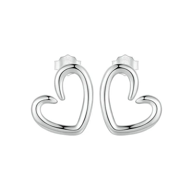 Silver Love Stud Earrings
