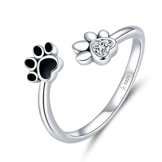 Silver Dog Paw Ring