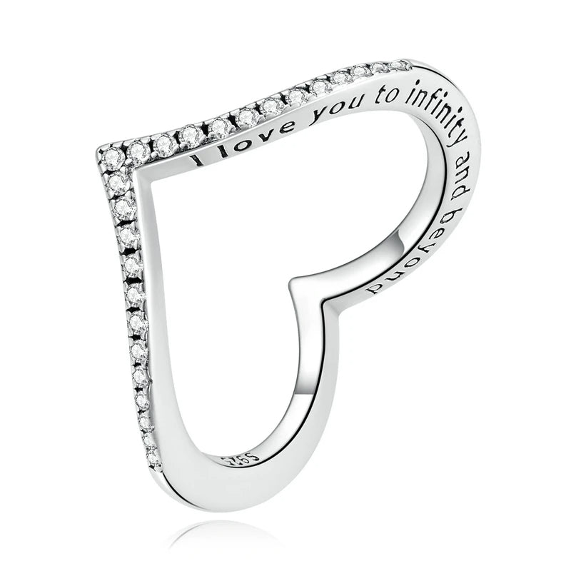 V Heart Love Ring