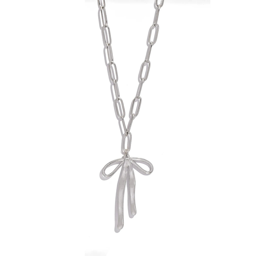 Paperclip Bow Necklace