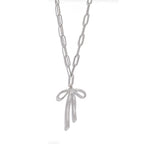 Paperclip Bow Necklace