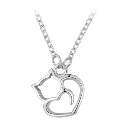 Sterling Silver Lovely Cat Necklace