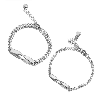 Stainless Steel Twisted Couple Bracelets