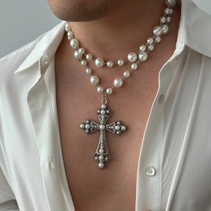 Pearl Cross Necklace