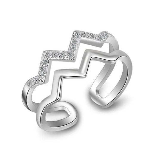 Adjustable Double Wave Ring