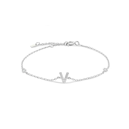 Crystal Initial Letter Bracelet