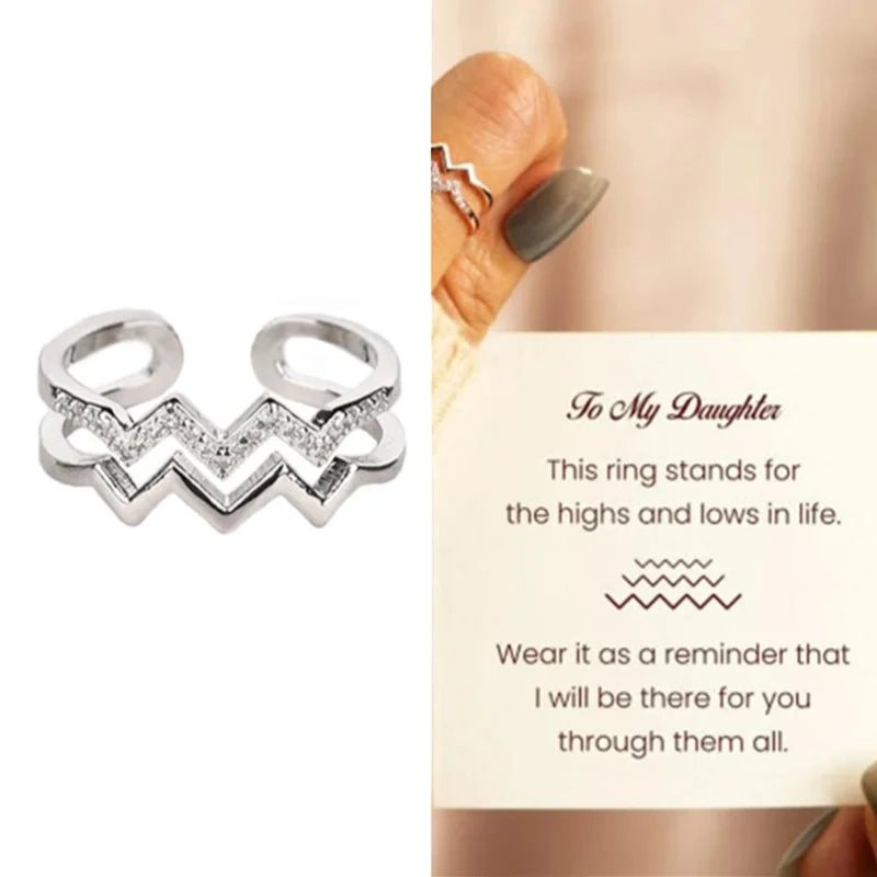 Adjustable Double Wave Ring