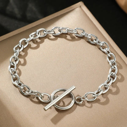 Paperclip Circle Bar Bracelet