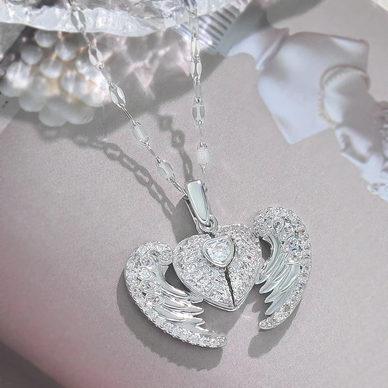 Embrace Angel Wing Heart Necklace