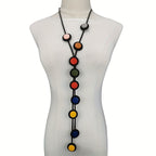 Asymmetric Multi-Color Disc Necklace
