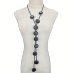 Asymmetric Multi-Color Disc Necklace