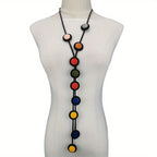 Asymmetric Multi-Color Disc Necklace