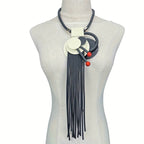 Asymmetric Geometric Tassel Necklace