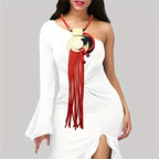 Asymmetric Geometric Tassel Necklace