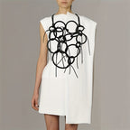 Asymmetric Black Loop Necklace