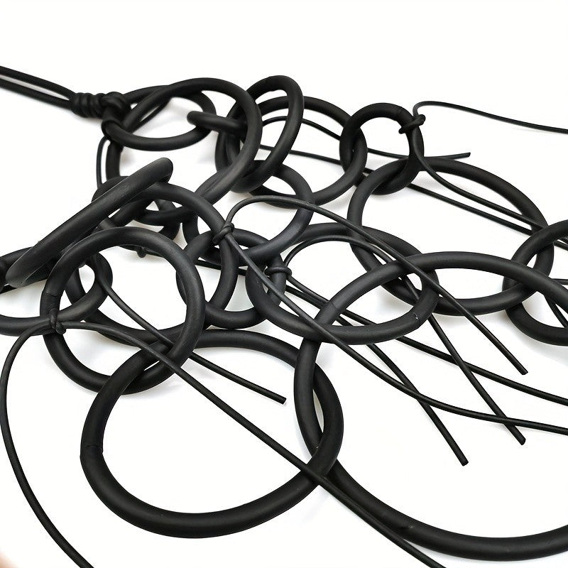 Asymmetric Black Loop Necklace