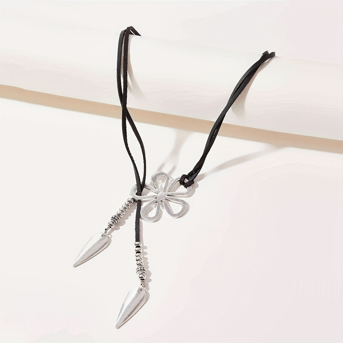 Flower Leather Choker Necklace