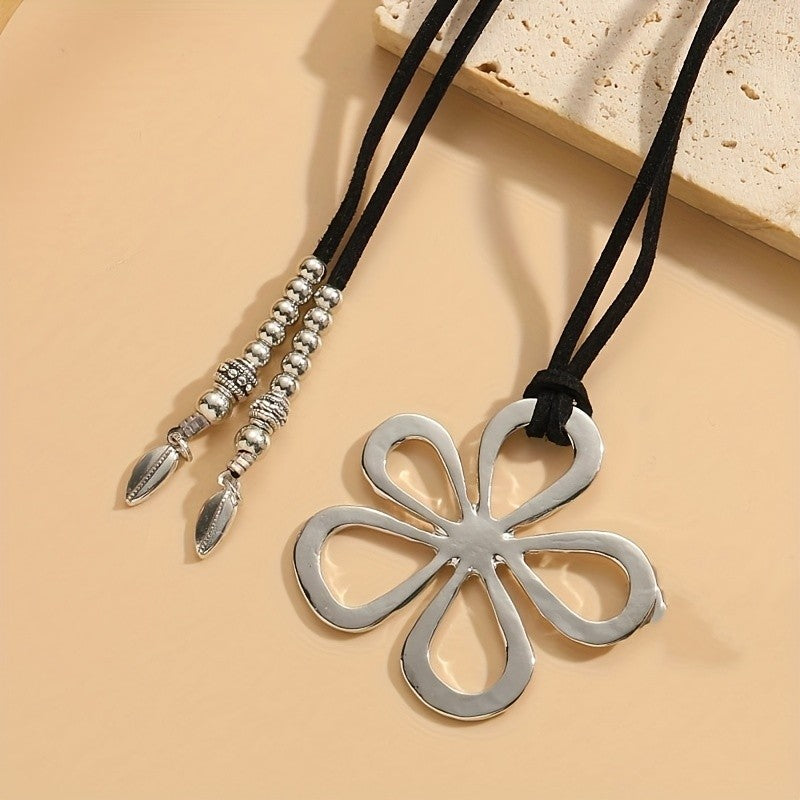 Flower Leather Choker Necklace
