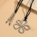 Flower Leather Choker Necklace