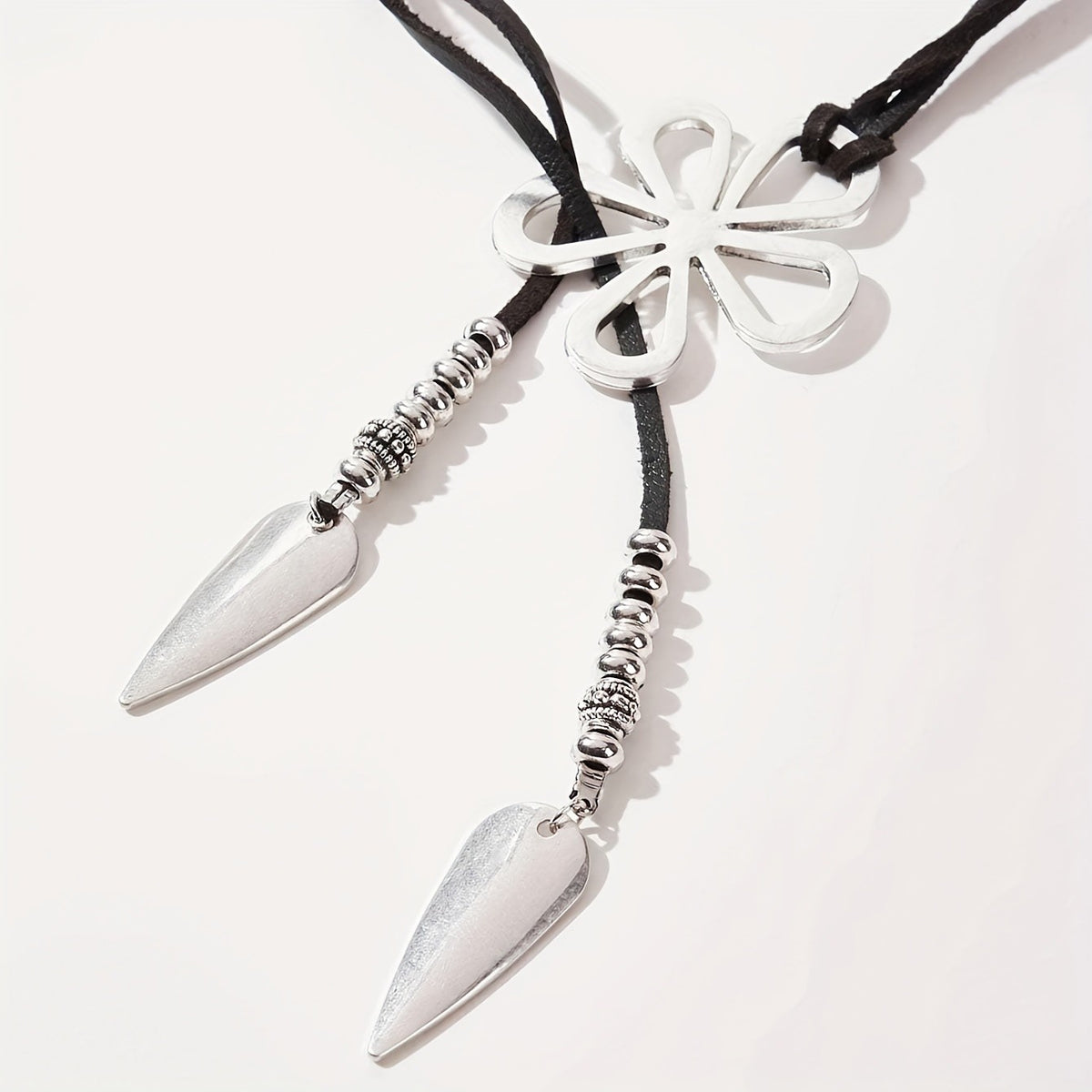 Flower Leather Choker Necklace