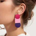 Geometric Stacked Color Block Earrings