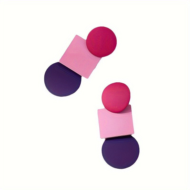 Geometric Stacked Color Block Earrings