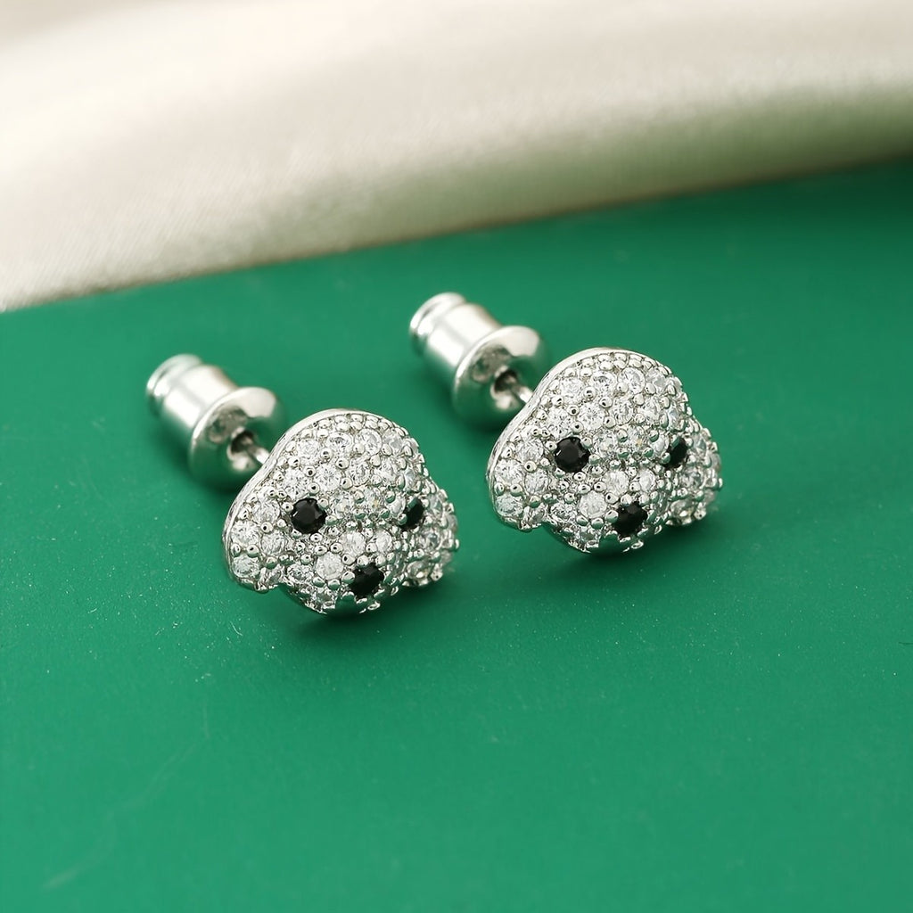 Cute Zircon Dog Stud Earrings