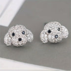 Cute Zircon Dog Stud Earrings