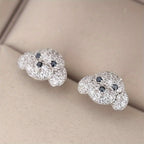 Cute Zircon Dog Stud Earrings
