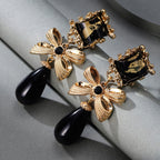 18k Vintage Bow Drop Earrings