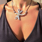 Boho Dragonfly Pendant Leather Necklace