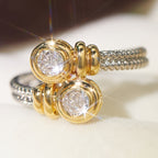 Two-Tone Braided Zircon Ring