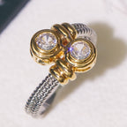 Two-Tone Braided Zircon Ring
