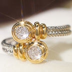 Two-Tone Braided Zircon Ring