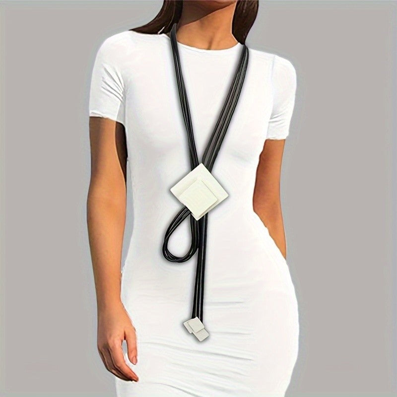 Geometric Square Pendant Necklace