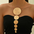 Geometric Cascading Disc Necklace