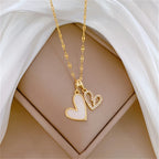 Double Heart Pendant Necklace