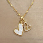 Double Heart Pendant Necklace