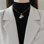 Double Heart Pendant Necklace