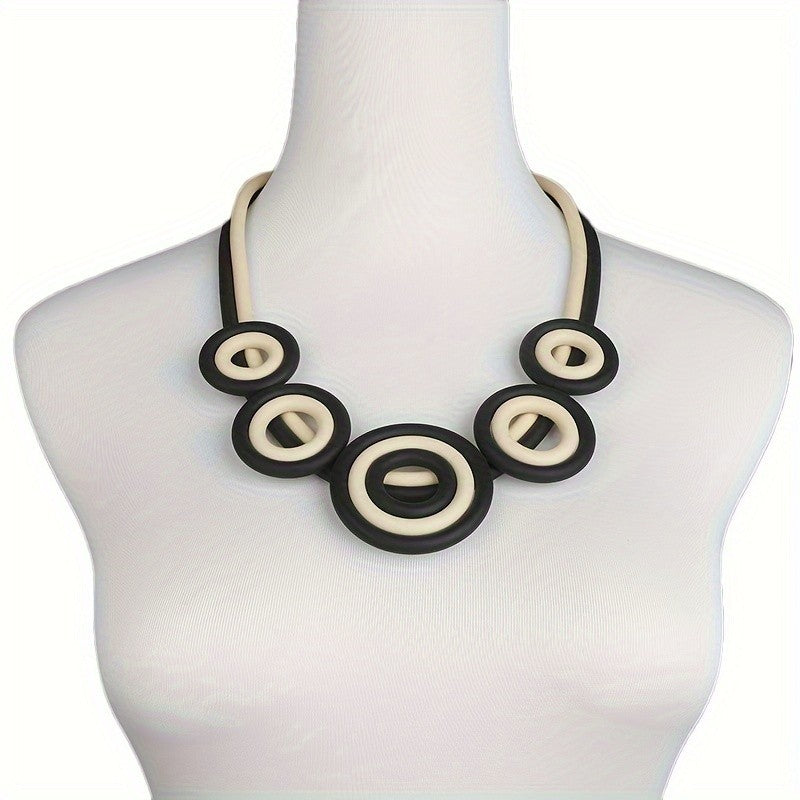 Colorful Geometric Circle Necklace