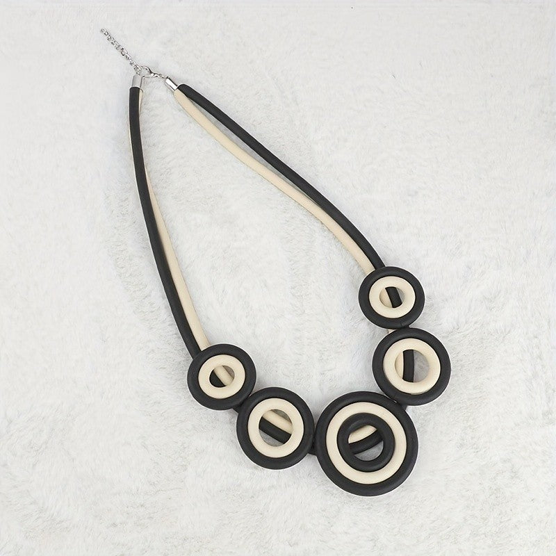 Colorful Geometric Circle Necklace