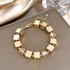 Geometric Square Acrylic Bead Bracelet