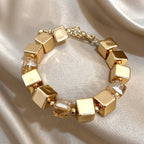 Geometric Square Acrylic Bead Bracelet