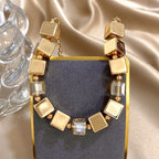 Geometric Square Acrylic Bead Bracelet