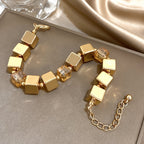 Geometric Square Acrylic Bead Bracelet