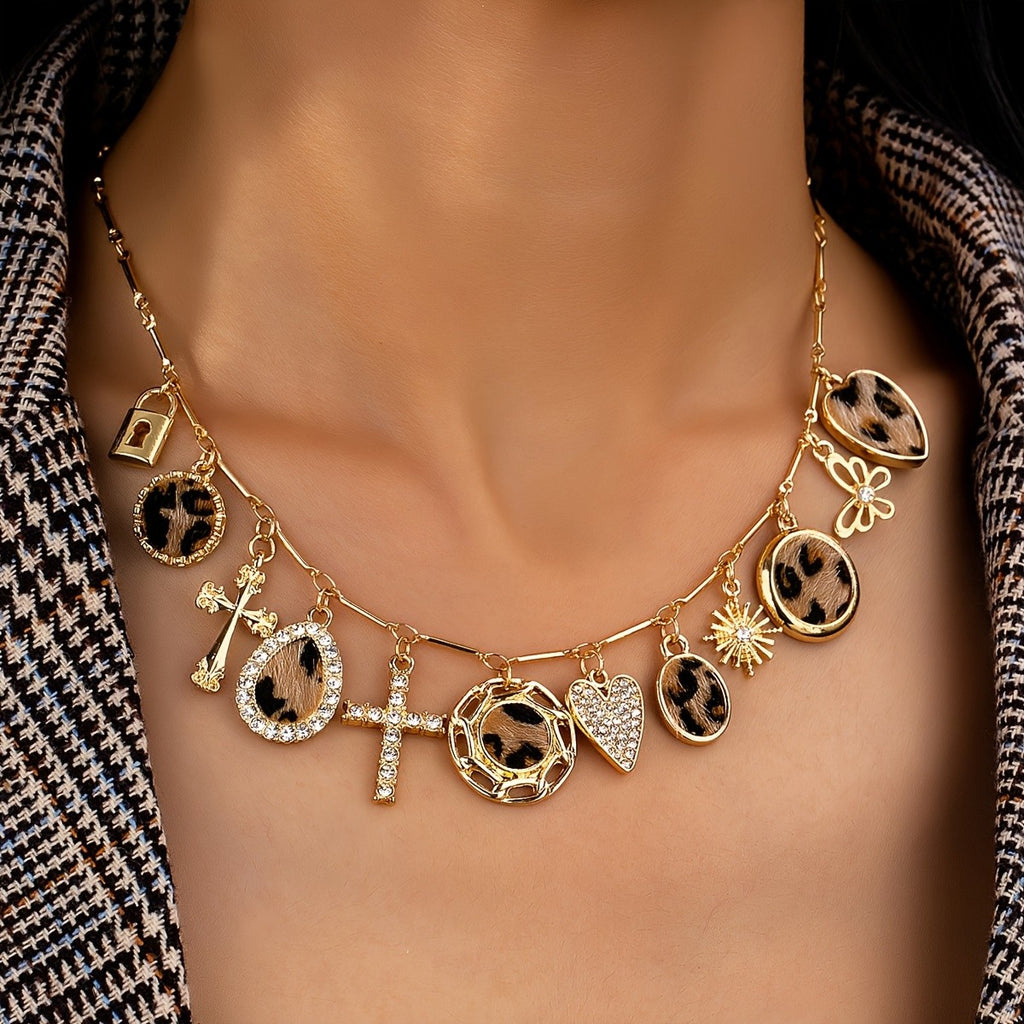 Leopard Print Charm Necklace